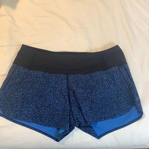 Lululemon Run Times Short (4 inch). Black and blue. Good quality